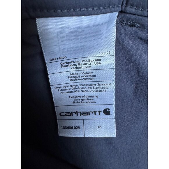 Carhartt Shorts Womens Size 16 Gray Force Madden Cargo Lightweight Rugged Flex - Picture 8 of 10